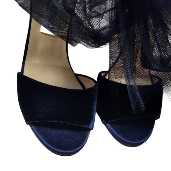 Jimmy Choo Navy Blue Heels with Tulle Detail - Picture 15 of 16
